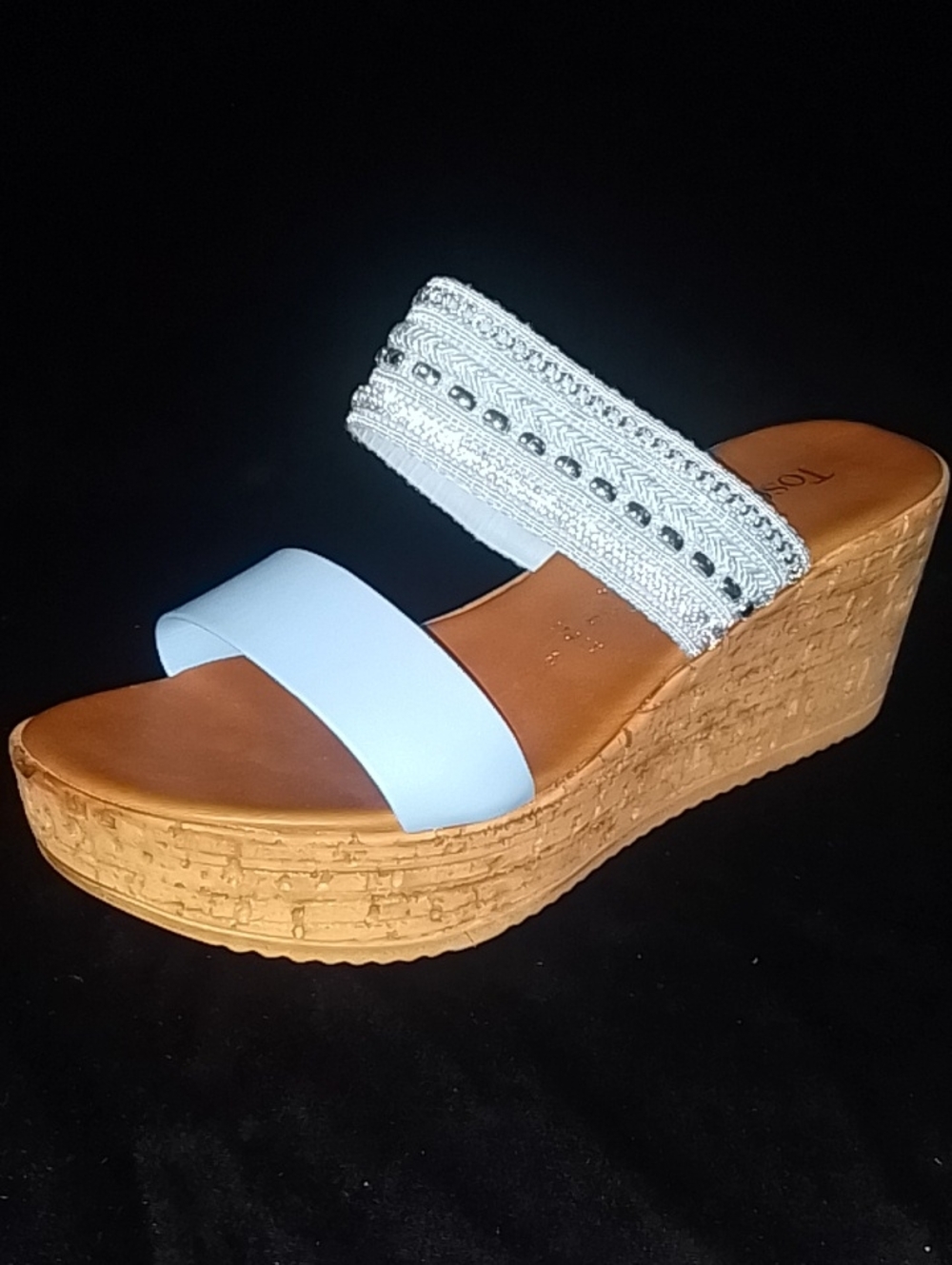 Toscanella Double Band Women's Sandals Blue US Size 8